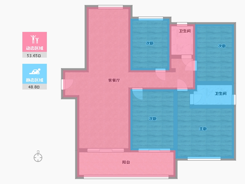 江苏省-徐州市-东方春城-90.00-户型库-动静分区