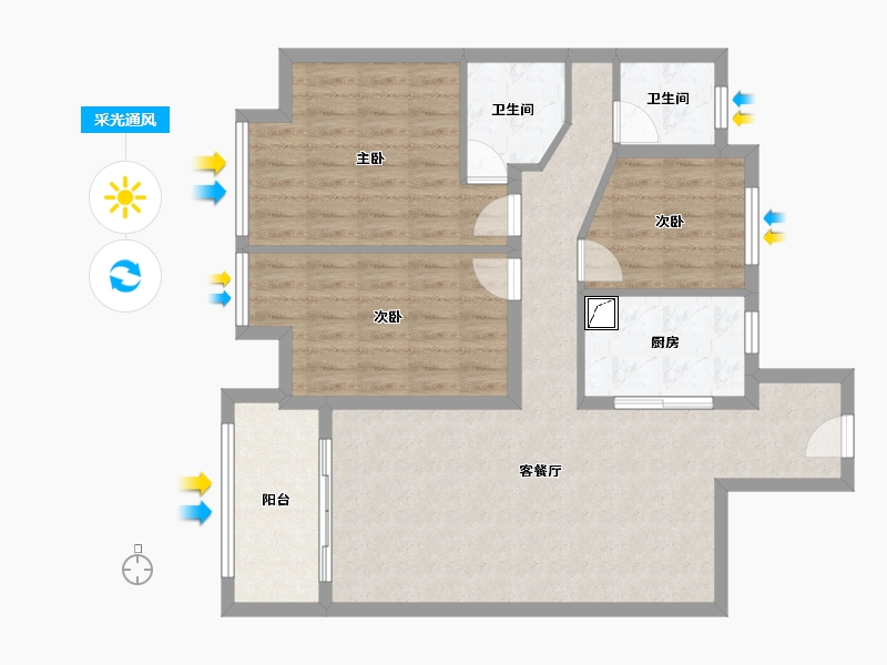 江苏省-宿迁市-泗洪县半岛国际-98.35-户型库-采光通风