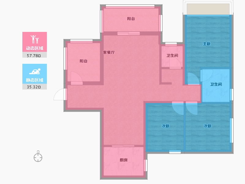 广西壮族自治区-南宁市-彰泰滨江学府-96.00-户型库-动静分区