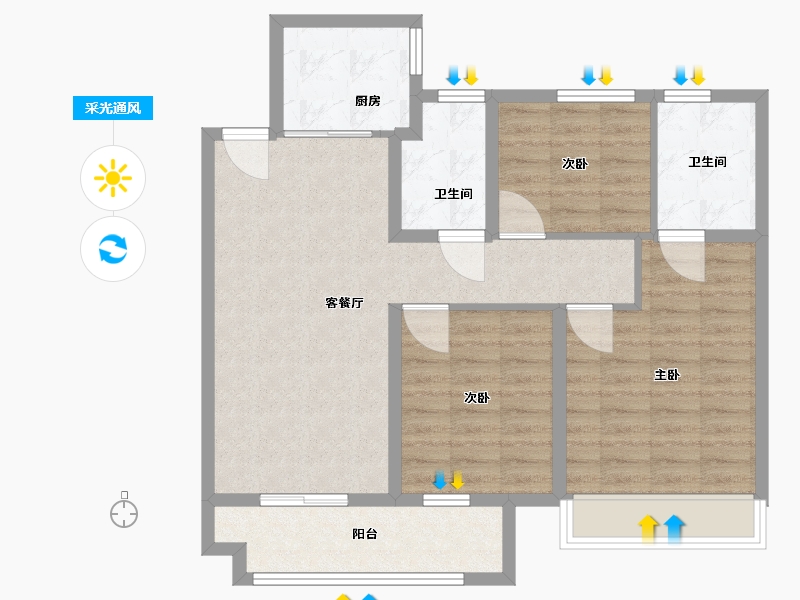 江苏省-无锡市-中梁应天首府-85.00-户型库-采光通风