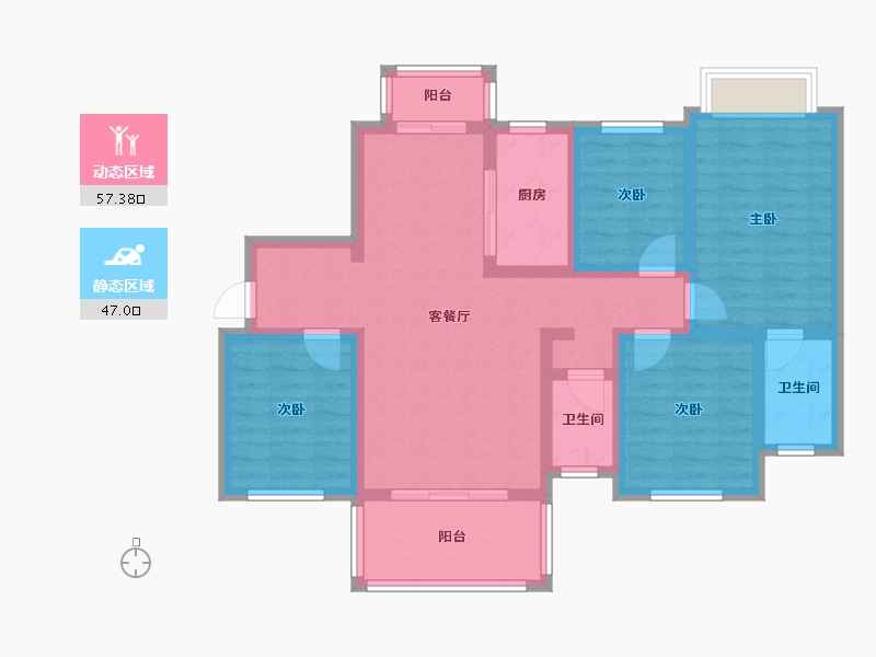 广西壮族自治区-南宁市-万科金域中央-99.00-户型库-动静分区