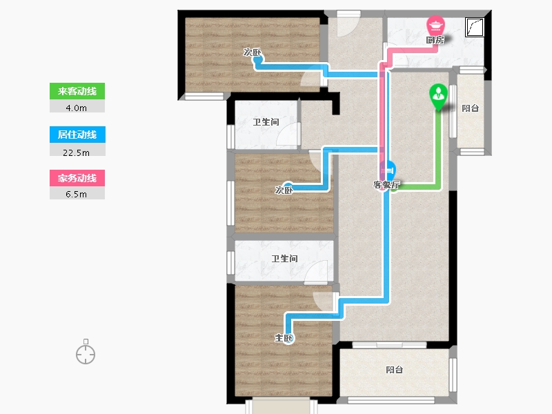 福建省-泉州市-东海湾门第-93.00-户型库-动静线