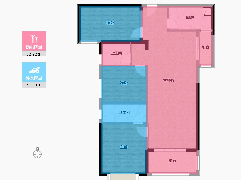 福建省-泉州市-东海湾门第-93.00-户型库-动静分区