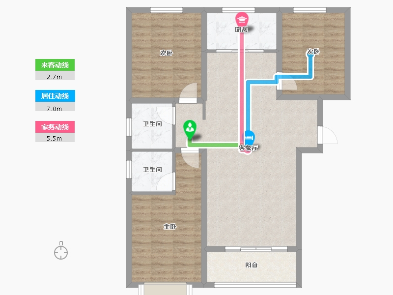 河北省-邯郸市-翰林公馆住宅小区项目-92.00-户型库-动静线