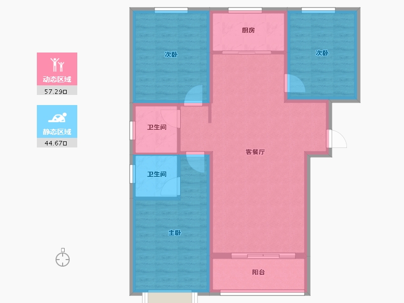 河北省-邯郸市-翰林公馆住宅小区项目-92.00-户型库-动静分区