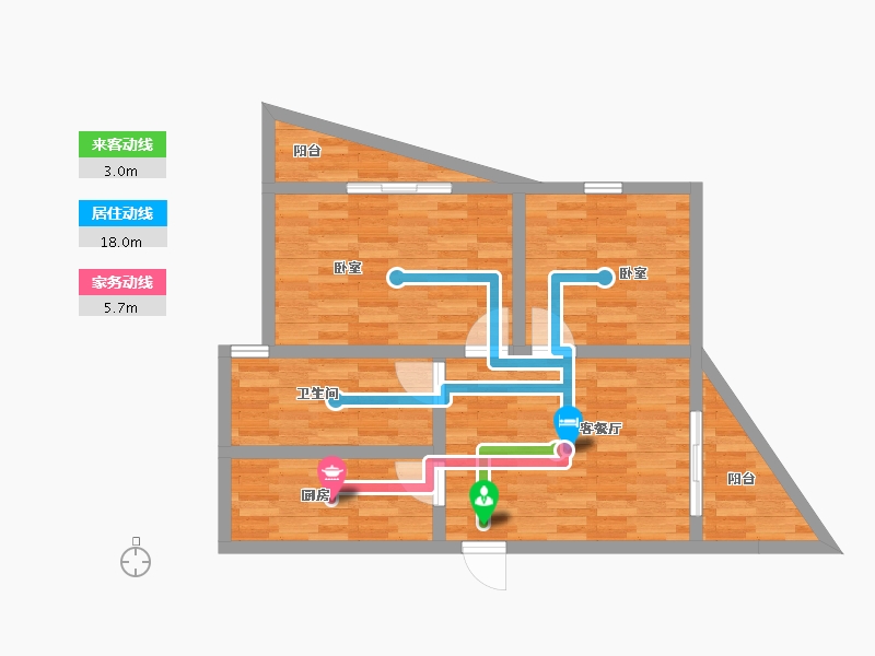 广西壮族自治区-南宁市-城市花园-68.59-户型库-动静线