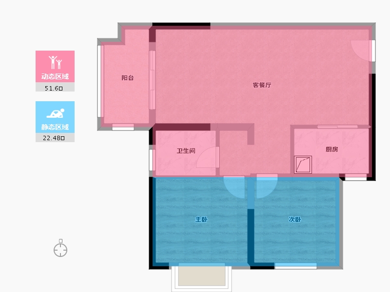 福建省-泉州市-东海湾门第-66.00-户型库-动静分区