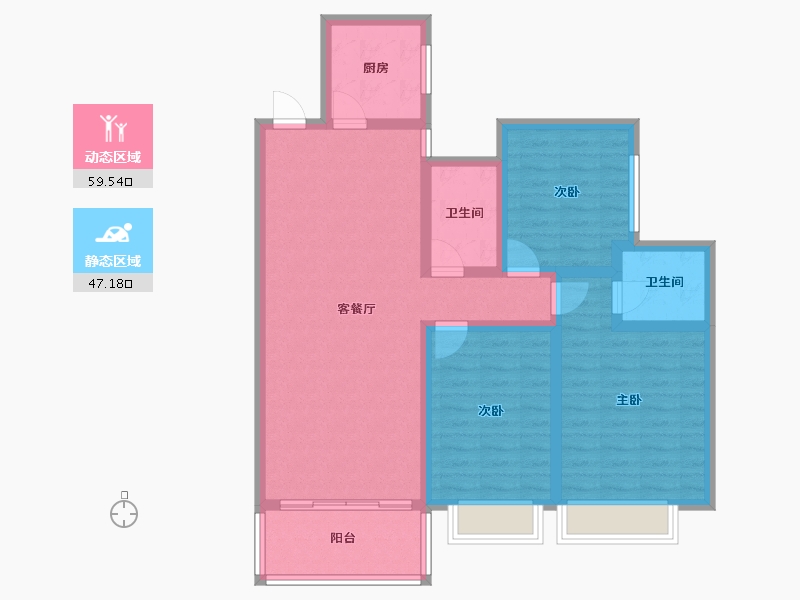 湖南省-株洲市-立三名邸-96.00-户型库-动静分区