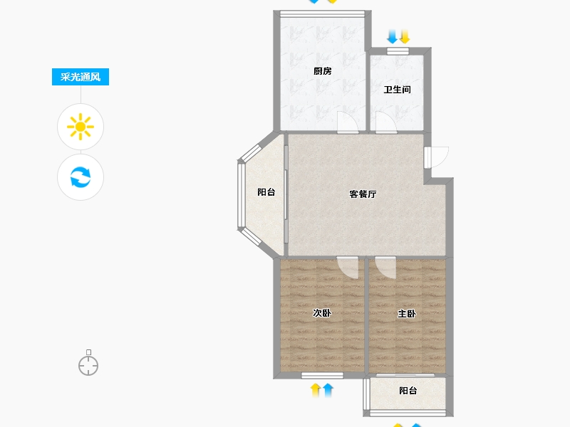 山东省-青岛市-清水苑小区-90.00-户型库-采光通风