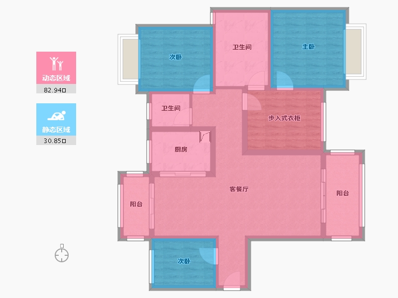 广西壮族自治区-贺州市-公园世家-100.00-户型库-动静分区