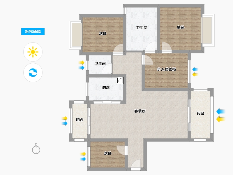 广西壮族自治区-贺州市-公园世家-100.00-户型库-采光通风