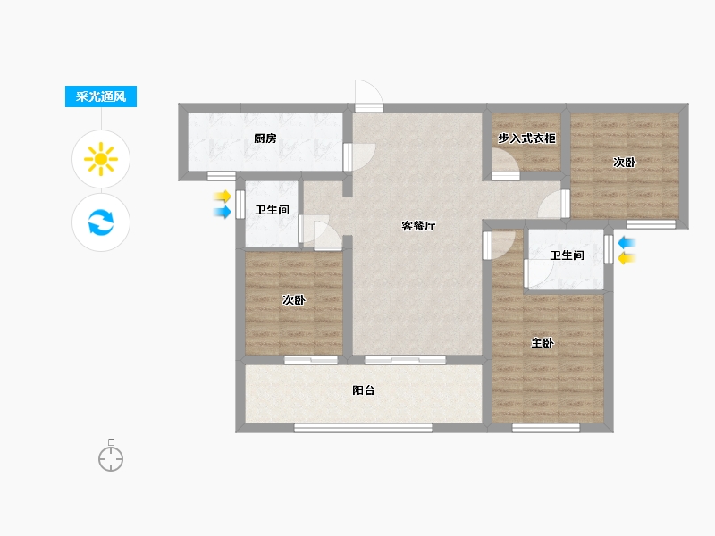 湖南省-常德市-闽鸿江山樾-92.00-户型库-采光通风