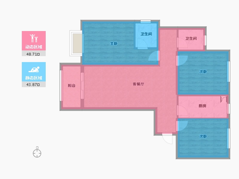 陕西省-西安市-天浩上元郡-93.00-户型库-动静分区