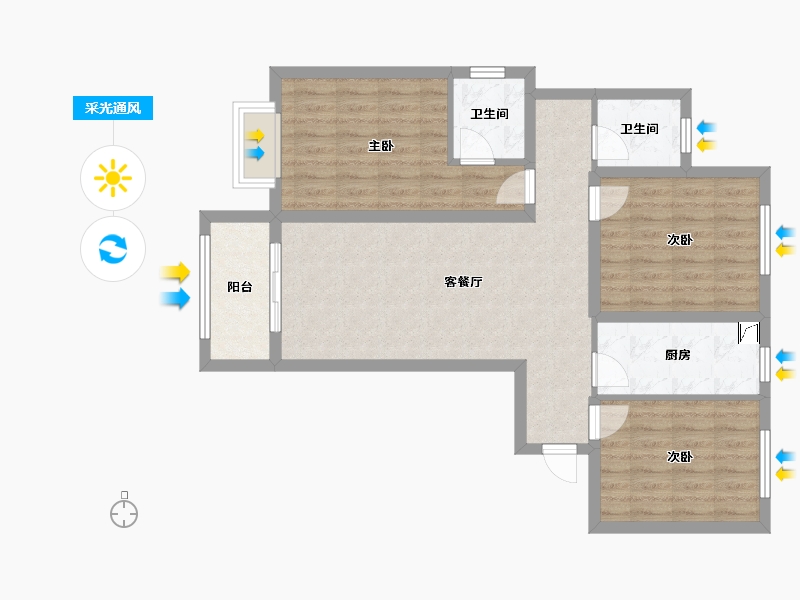 陕西省-西安市-天浩上元郡-93.00-户型库-采光通风