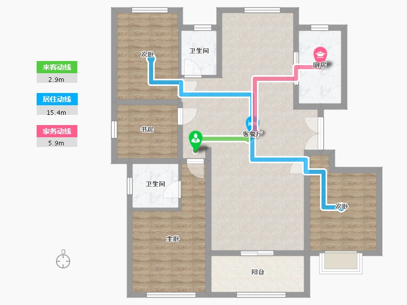 河北省-唐山市-福邸花苑-140.00-户型库-动静线