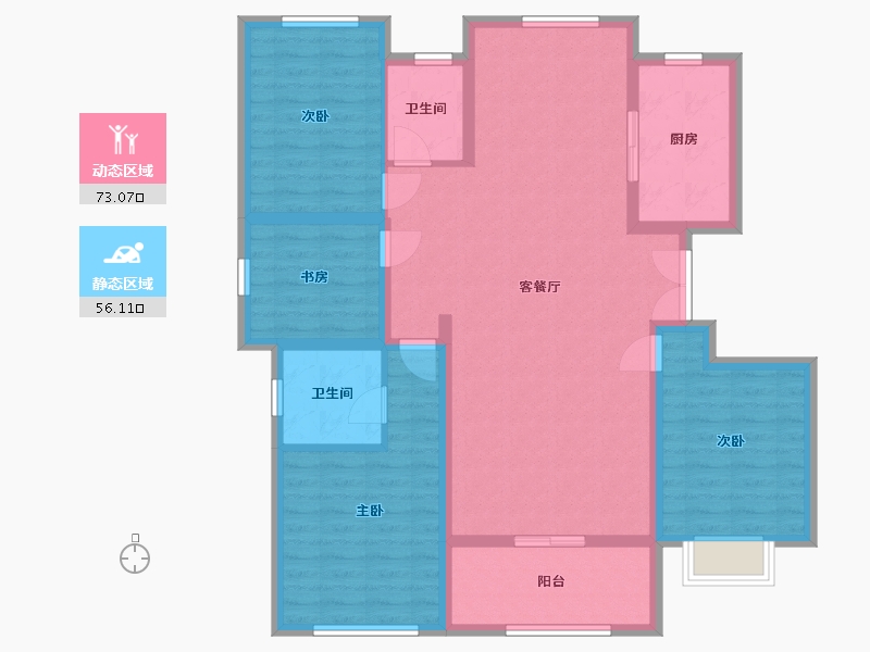 河北省-唐山市-福邸花苑-140.00-户型库-动静分区