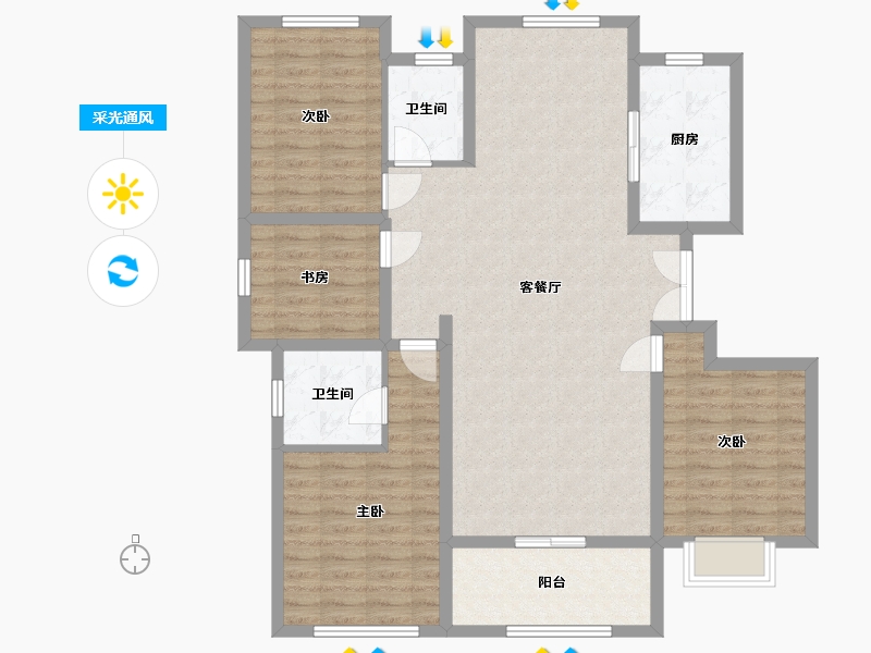 河北省-唐山市-福邸花苑-140.00-户型库-采光通风