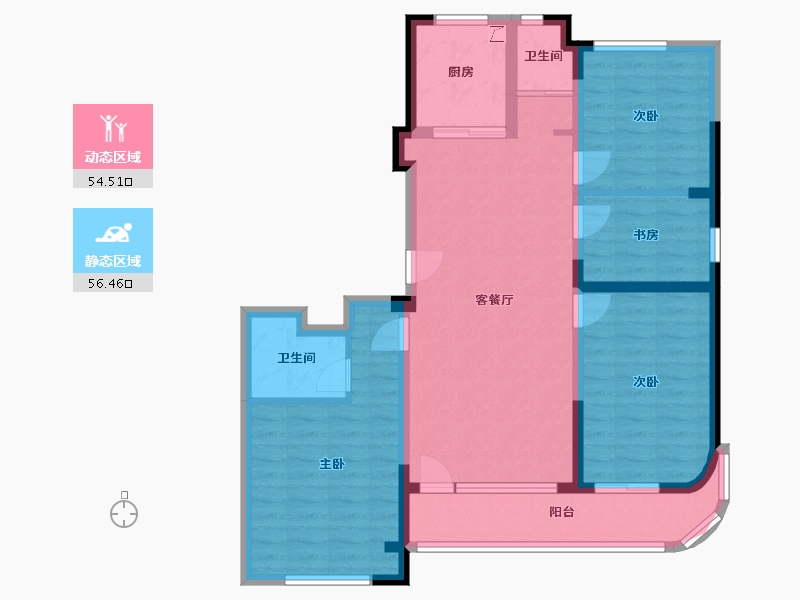 浙江省-台州市-湖畔嘉苑-106.81-户型库-动静分区