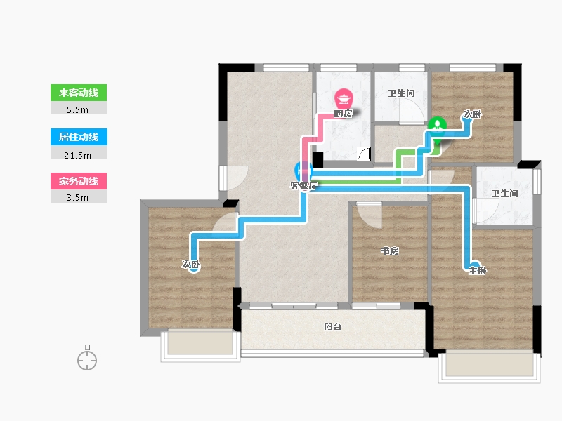 浙江省-绍兴市-御宾府-91.00-户型库-动静线