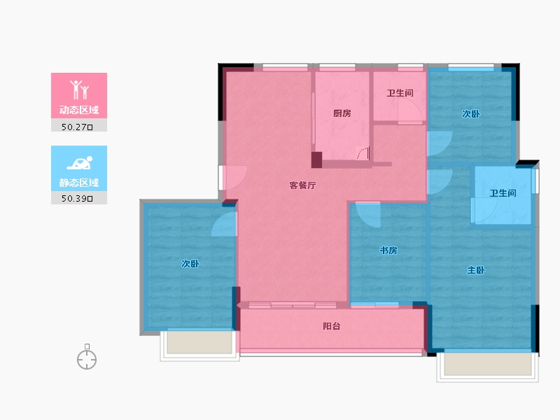 浙江省-绍兴市-御宾府-91.00-户型库-动静分区