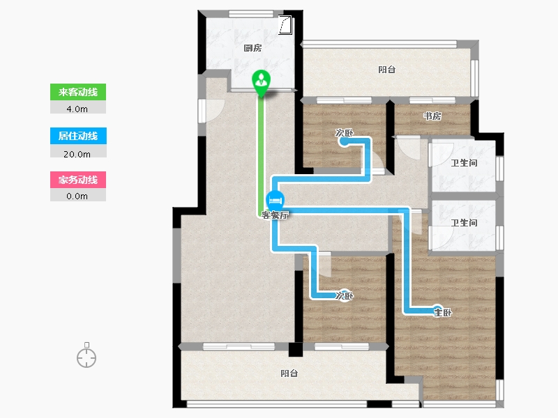 浙江省-金华市-步阳玺御府-132.00-户型库-动静线