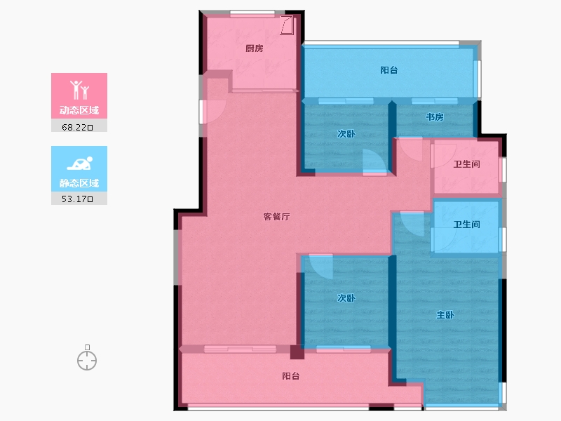 浙江省-金华市-步阳玺御府-132.00-户型库-动静分区