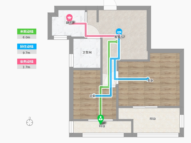 浙江省-杭州市-西穆坞玉屏居-46.00-户型库-动静线