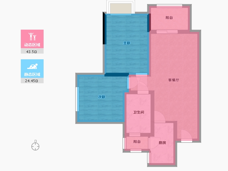 四川省-宜宾市-枫林公馆-62.00-户型库-动静分区