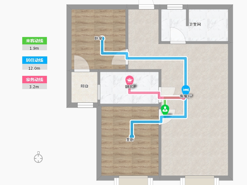 山东省-青岛市-中央公园C区-69.00-户型库-动静线