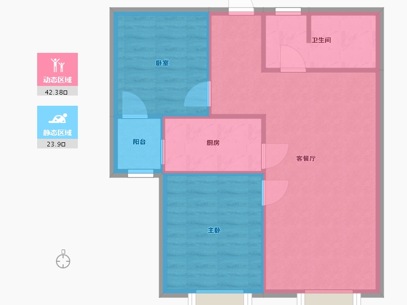 山东省-青岛市-中央公园C区-69.00-户型库-动静分区