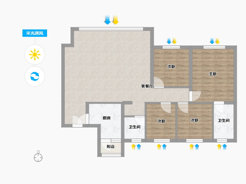 四川省-成都市-首开中环云樾-120.00-户型库-采光通风