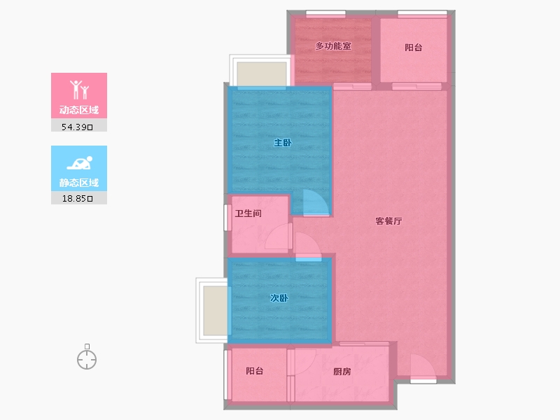 重庆-重庆市-中建滨江星城-一期-65.00-户型库-动静分区