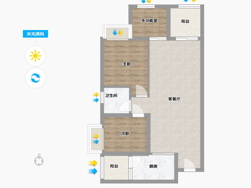 重庆-重庆市-中建滨江星城-一期-65.00-户型库-采光通风