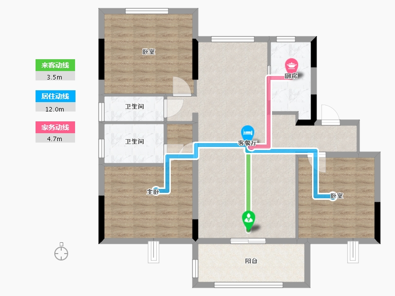 安徽省-宣城市-碧城华府-100.00-户型库-动静线