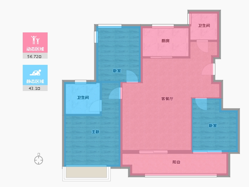 安徽省-芜湖市-保利和光瑞府-90.00-户型库-动静分区