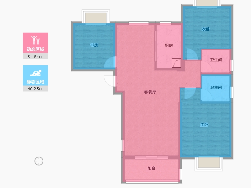 湖北省-武汉市-福地星城二期-90.00-户型库-动静分区