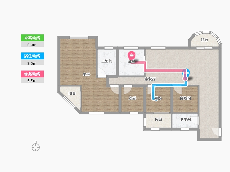 黑龙江省-鹤岗市-湖滨花园(南山)-96.54-户型库-动静线