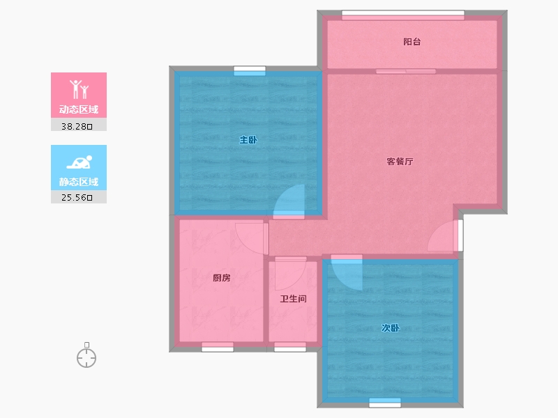 黑龙江省-鹤岗市-荔园水湾小区-56.56-户型库-动静分区