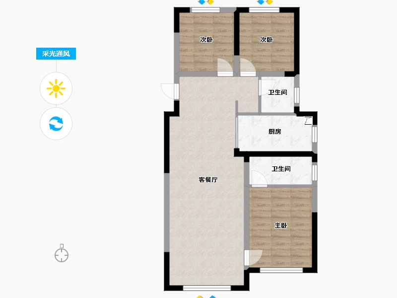 甘肃省-定西市-润宇嘉园-110.00-户型库-采光通风