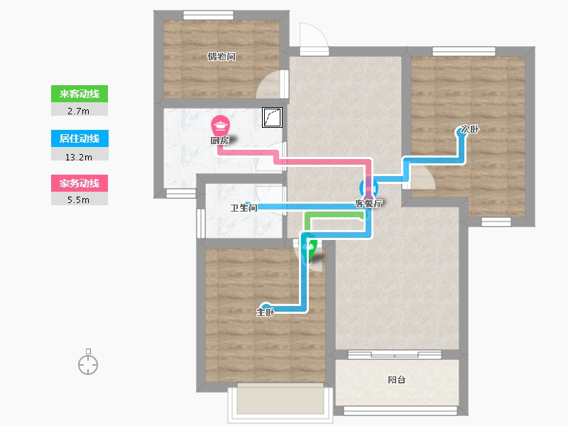 江苏省-徐州市-河畔雅居-90.00-户型库-动静线