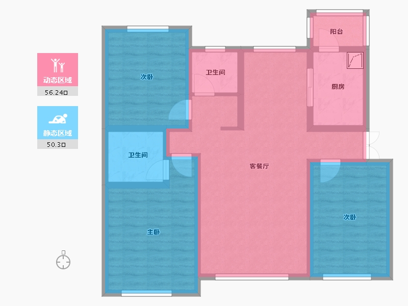 黑龙江省-七台河市-鑫成·金水湾-94.00-户型库-动静分区