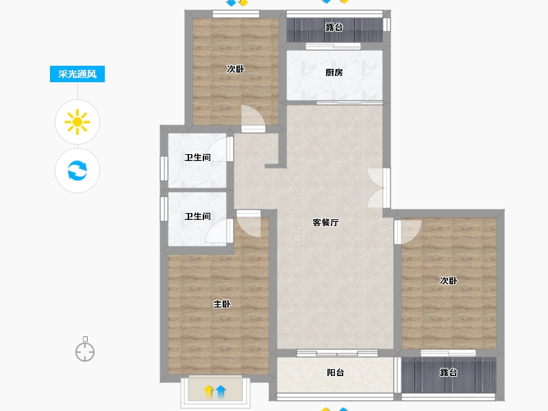 河北省-石家庄市-水木清华-99.00-户型库-采光通风