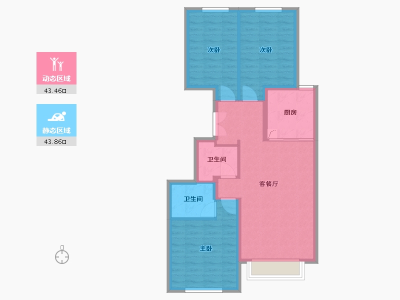 北京-北京市-府前龙樾-89.88-户型库-动静分区