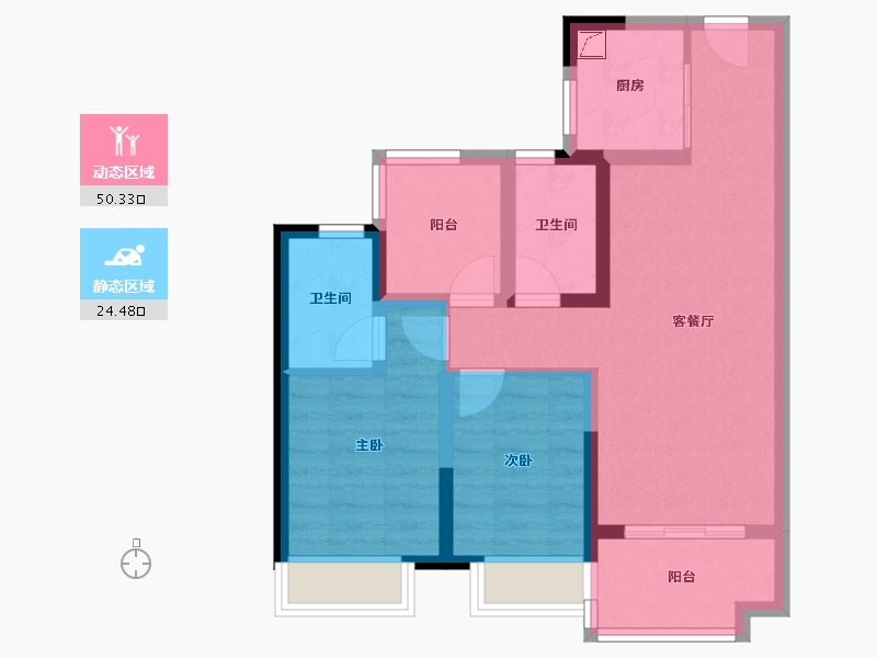 广东省-广州市-保利悦公馆-80.00-户型库-动静分区