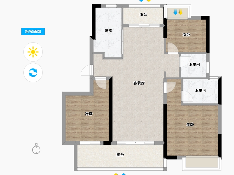 江西省-南昌市-万科青山湖-98.00-户型库-采光通风