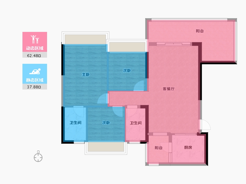 贵州省-遵义市-湄江国际-110.00-户型库-动静分区