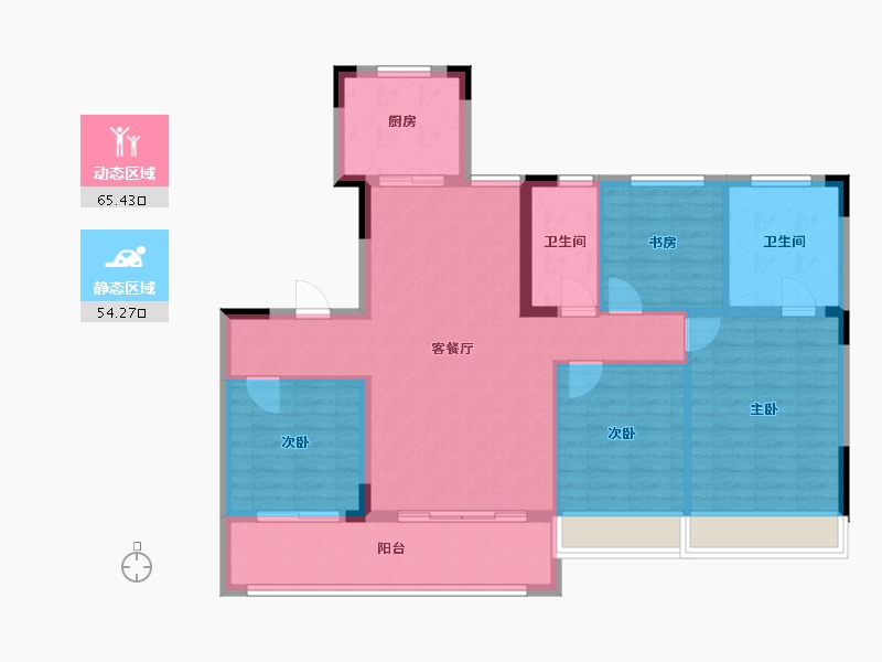 浙江省-湖州市-狮山源著-112.00-户型库-动静分区