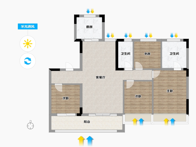 浙江省-湖州市-狮山源著-112.00-户型库-采光通风