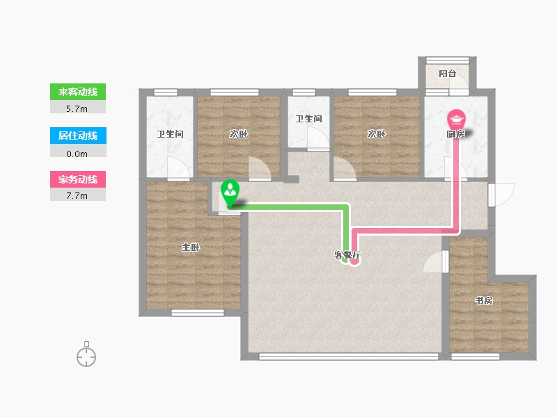 四川省-成都市-首开中环云樾-124.00-户型库-动静线