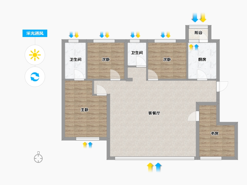 四川省-成都市-首开中环云樾-124.00-户型库-采光通风